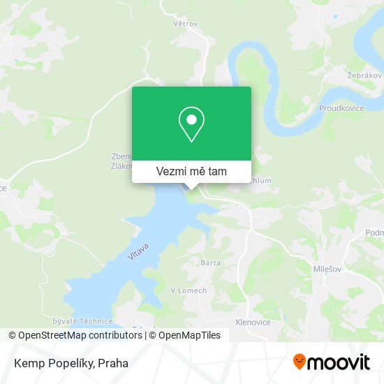 Kemp Popelíky mapa