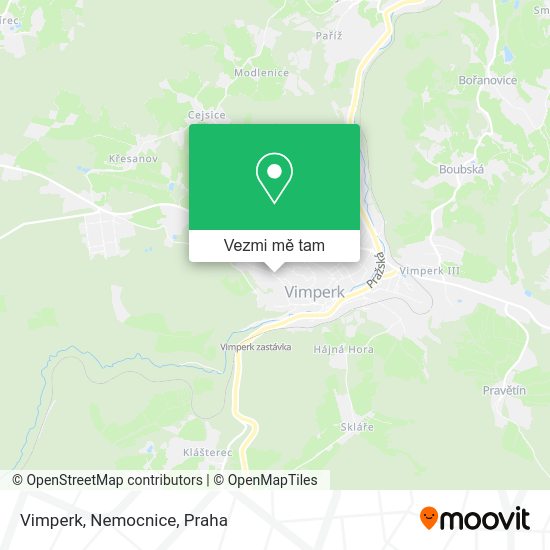 Vimperk, Nemocnice mapa