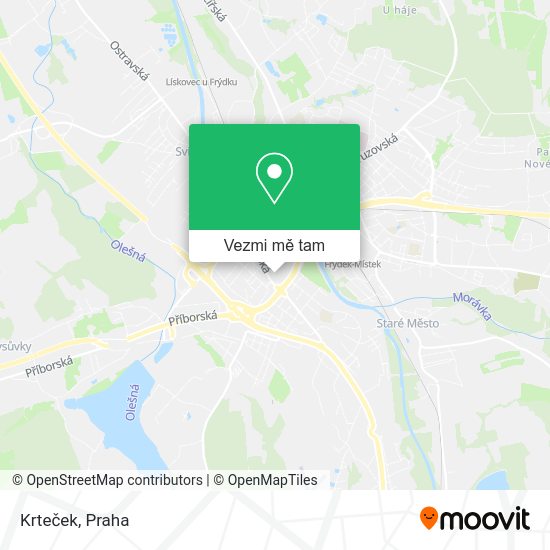 Krteček mapa