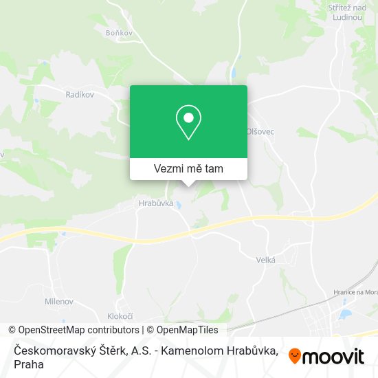 Českomoravský Štěrk, A.S. - Kamenolom Hrabůvka mapa
