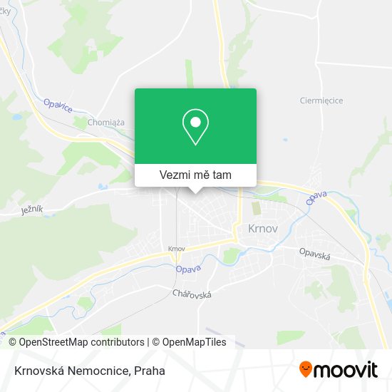 Krnovská Nemocnice mapa