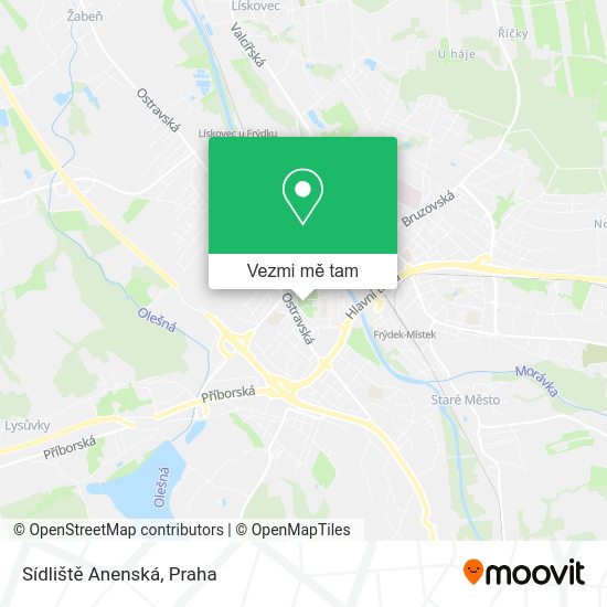 Sídliště Anenská mapa