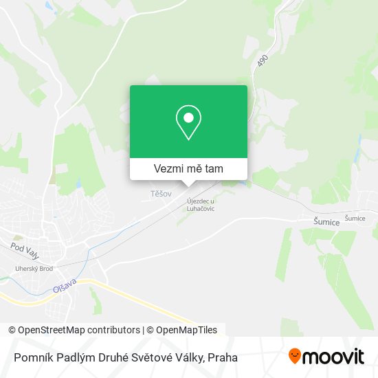 Pomník Padlým Druhé Světové Války mapa