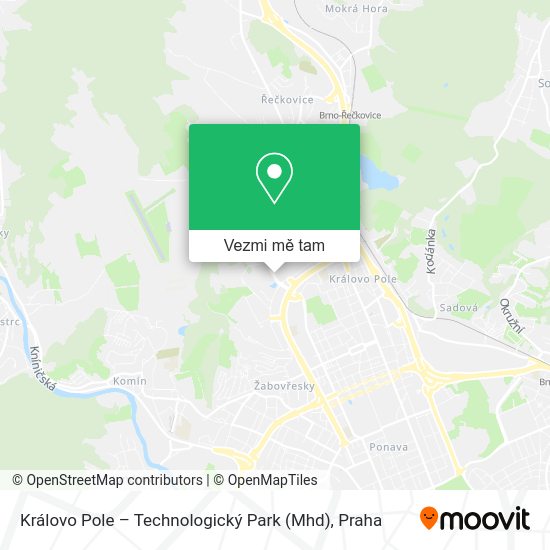 Královo Pole – Technologický Park (Mhd) mapa