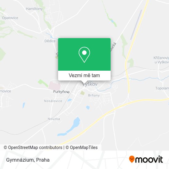Gymnázium mapa