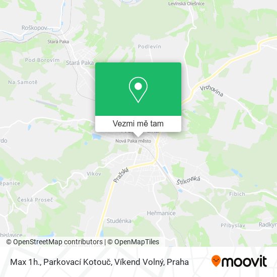 Max 1h., Parkovací Kotouč, Víkend Volný mapa