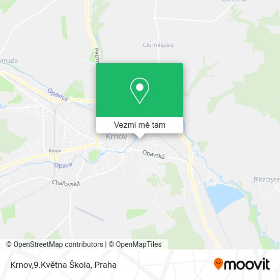 Krnov,9.Května Škola mapa