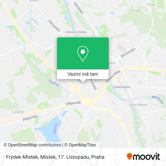 Frýdek-Místek, Místek, 17. Listopadu mapa