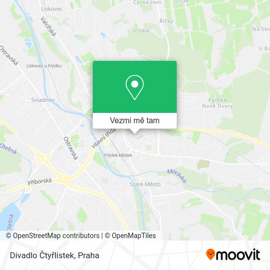 Divadlo Čtyřlístek mapa