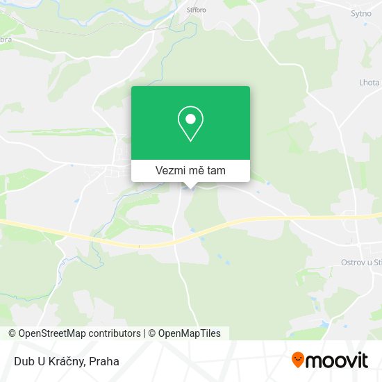 Dub U Kráčny mapa