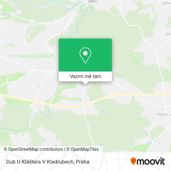 Dub U Kláštera V Kladrubech mapa