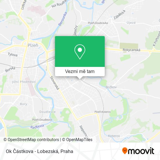 Ok Částkova - Lobezská mapa