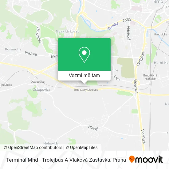 Terminál Mhd - Trolejbus A Vlaková Zastávka mapa