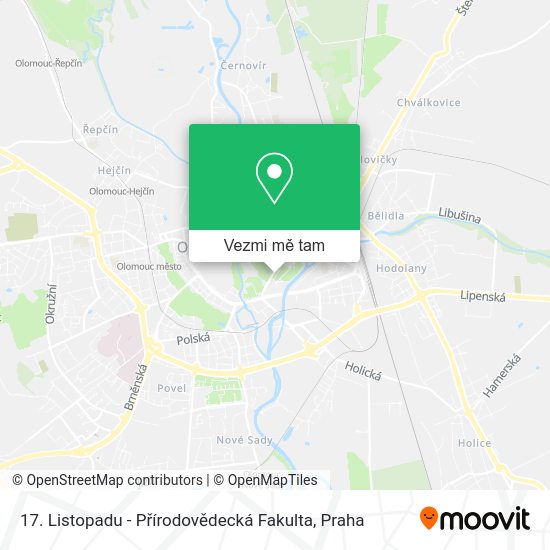 17. Listopadu - Přírodovědecká Fakulta mapa
