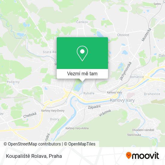 Koupaliště Rolava mapa
