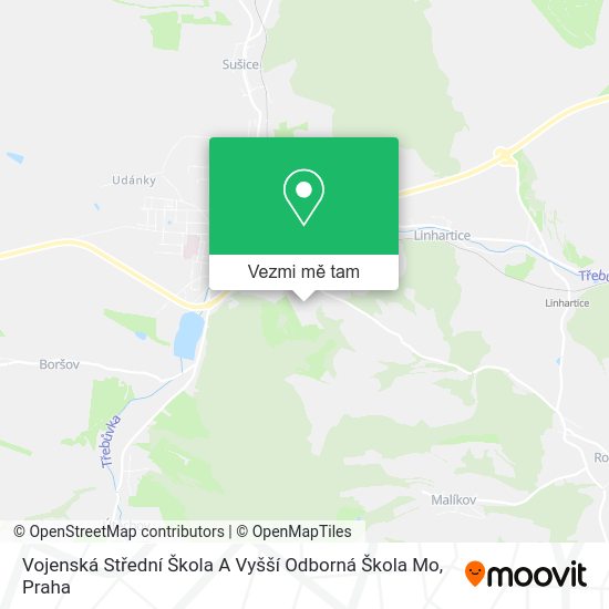 Vojenská Střední Škola A Vyšší Odborná Škola Mo mapa