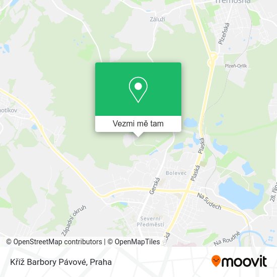 Kříž Barbory Pávové mapa