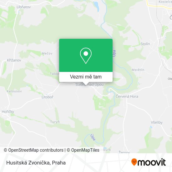 Husitská Zvonička mapa