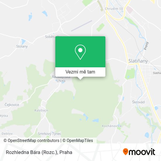 Rozhledna Bára (Rozc.) mapa