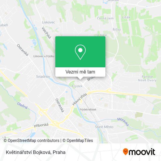 Květinářství Bojková mapa