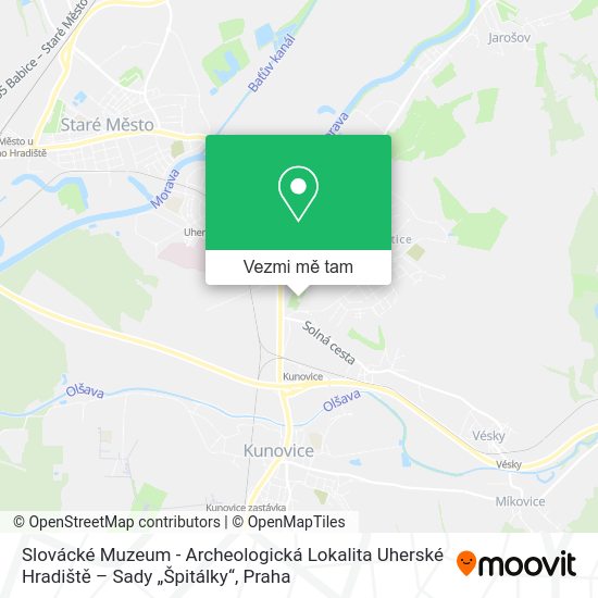 Slovácké Muzeum - Archeologická Lokalita Uherské Hradiště – Sady „Špitálky“ mapa