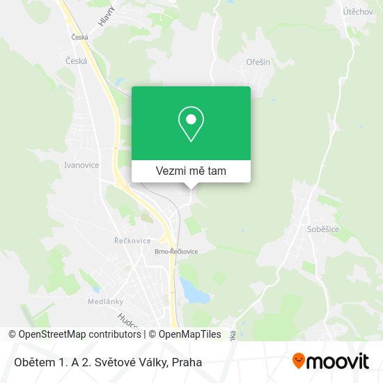 Obětem 1. A 2. Světové Války mapa