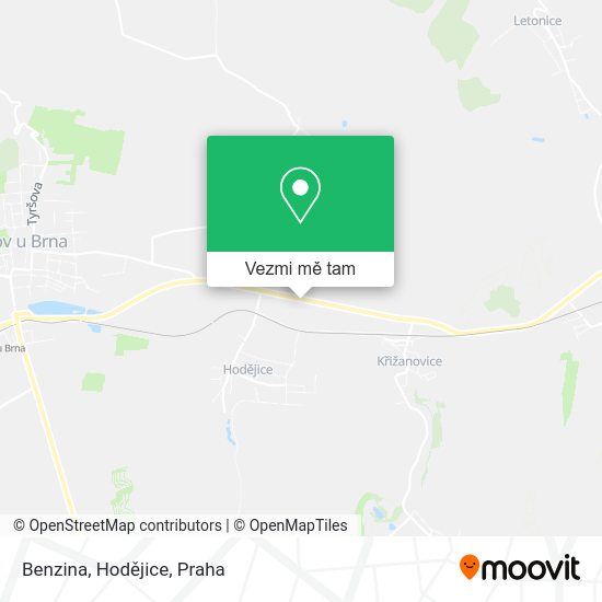 Benzina, Hodějice mapa