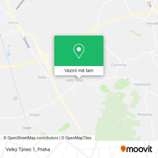 Velký Týnec 1 mapa