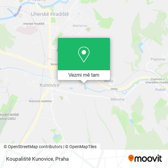 Koupaliště Kunovice mapa