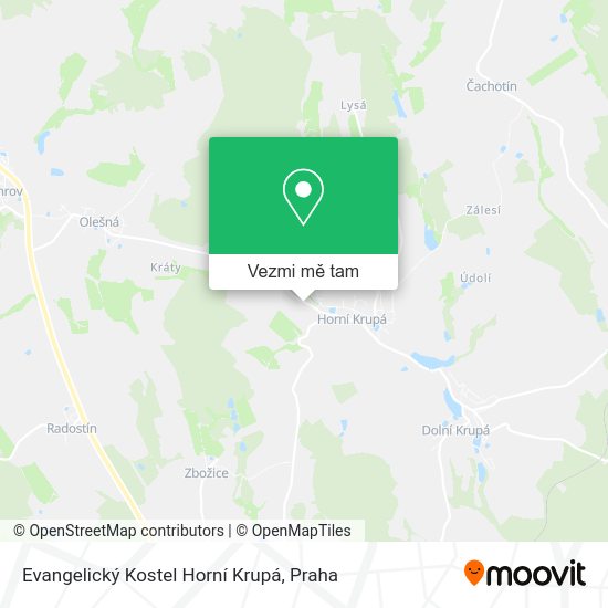Evangelický Kostel Horní Krupá mapa