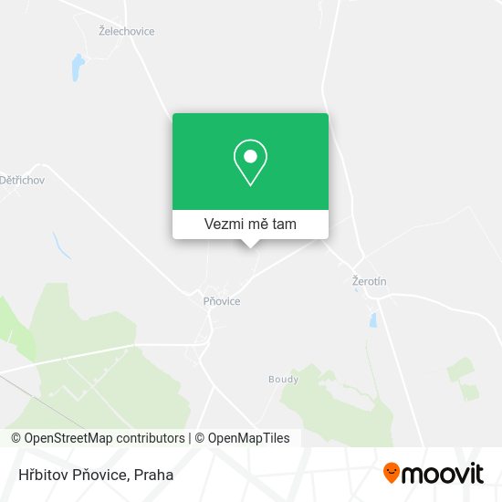 Hřbitov Pňovice mapa
