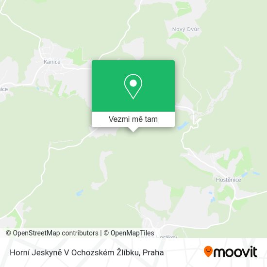 Horní Jeskyně V Ochozském Žlíbku mapa