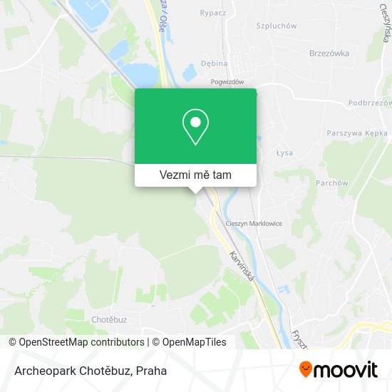 Archeopark Chotěbuz mapa