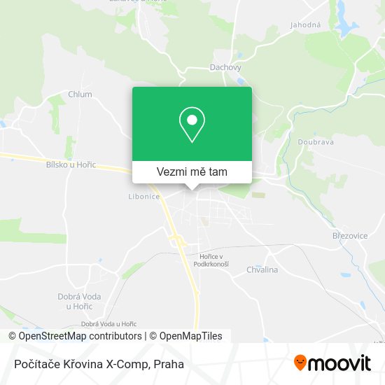 Počítače Křovina X-Comp mapa