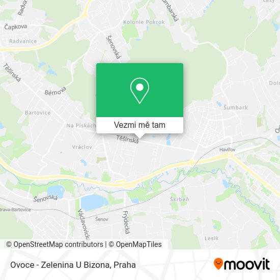 Ovoce - Zelenina U Bizona mapa