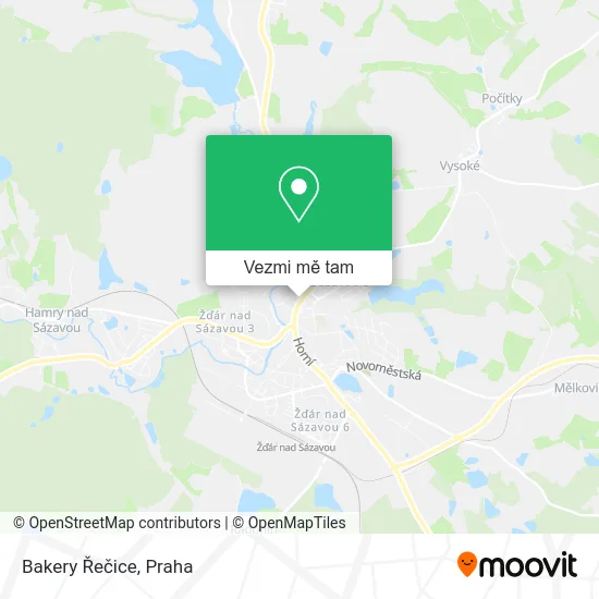 Bakery Řečice mapa