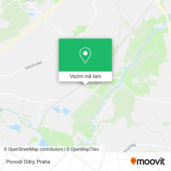 Povodí Odry mapa
