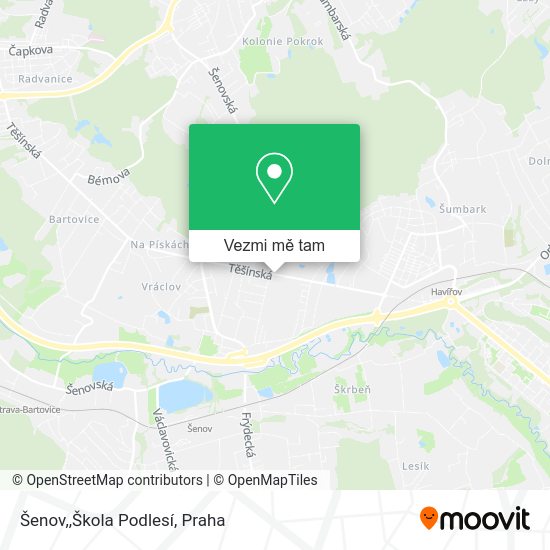 Šenov,,Škola Podlesí mapa
