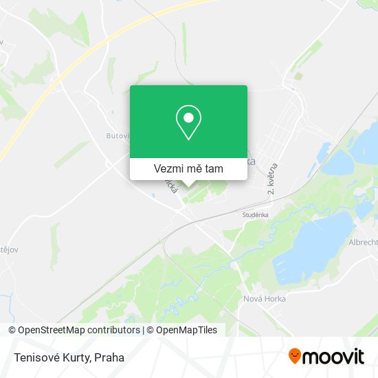 Tenisové Kurty mapa