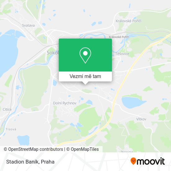 Stadion Baník mapa
