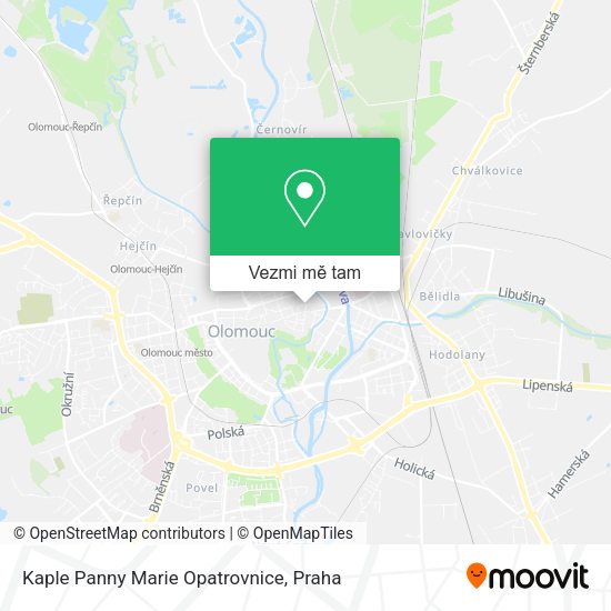 Kaple Panny Marie Opatrovnice mapa