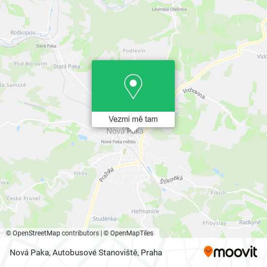 Nová Paka, Autobusové Stanoviště mapa