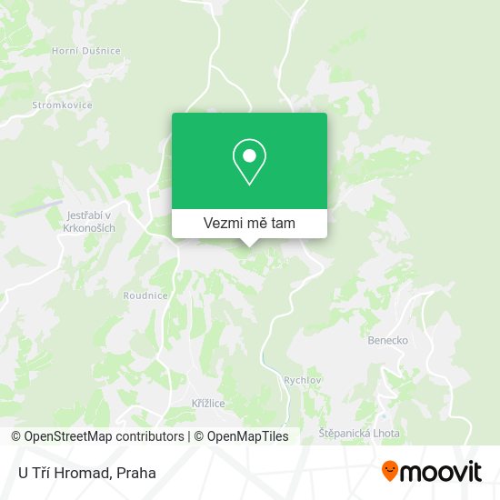 U Tří Hromad mapa
