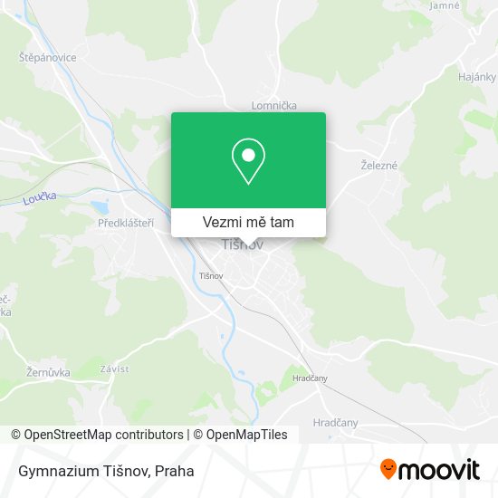 Gymnazium Tišnov mapa