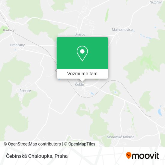 Čebínská Chaloupka mapa