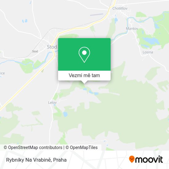 Rybníky Na Vrabině mapa