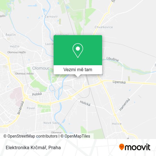 Elektronika Krčmář mapa