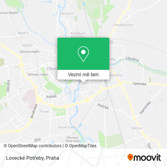 Lovecké Potřeby mapa