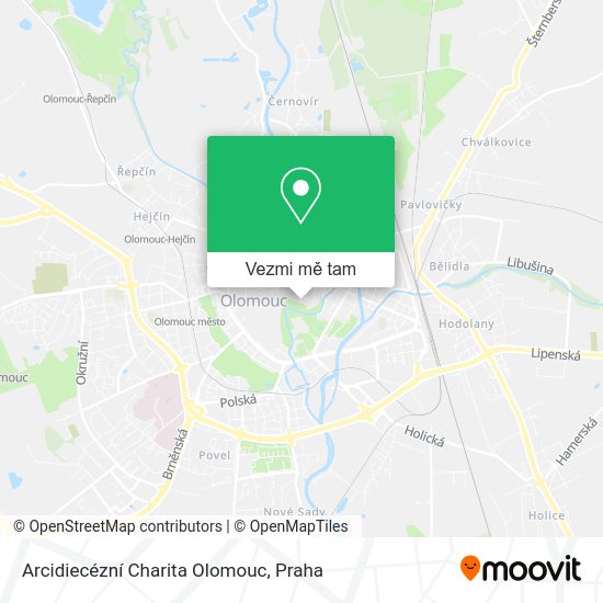 Arcidiecézní Charita Olomouc mapa