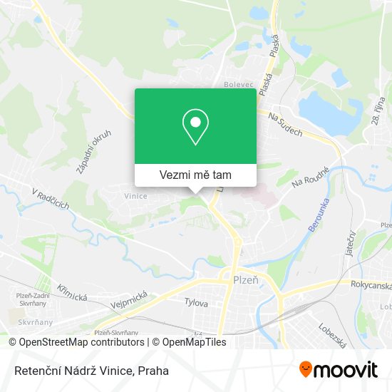 Retenční Nádrž Vinice mapa